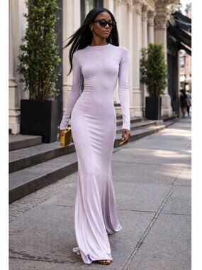 Khaite *NEW* Valera Lavender Knit Maxi Dress - flawed